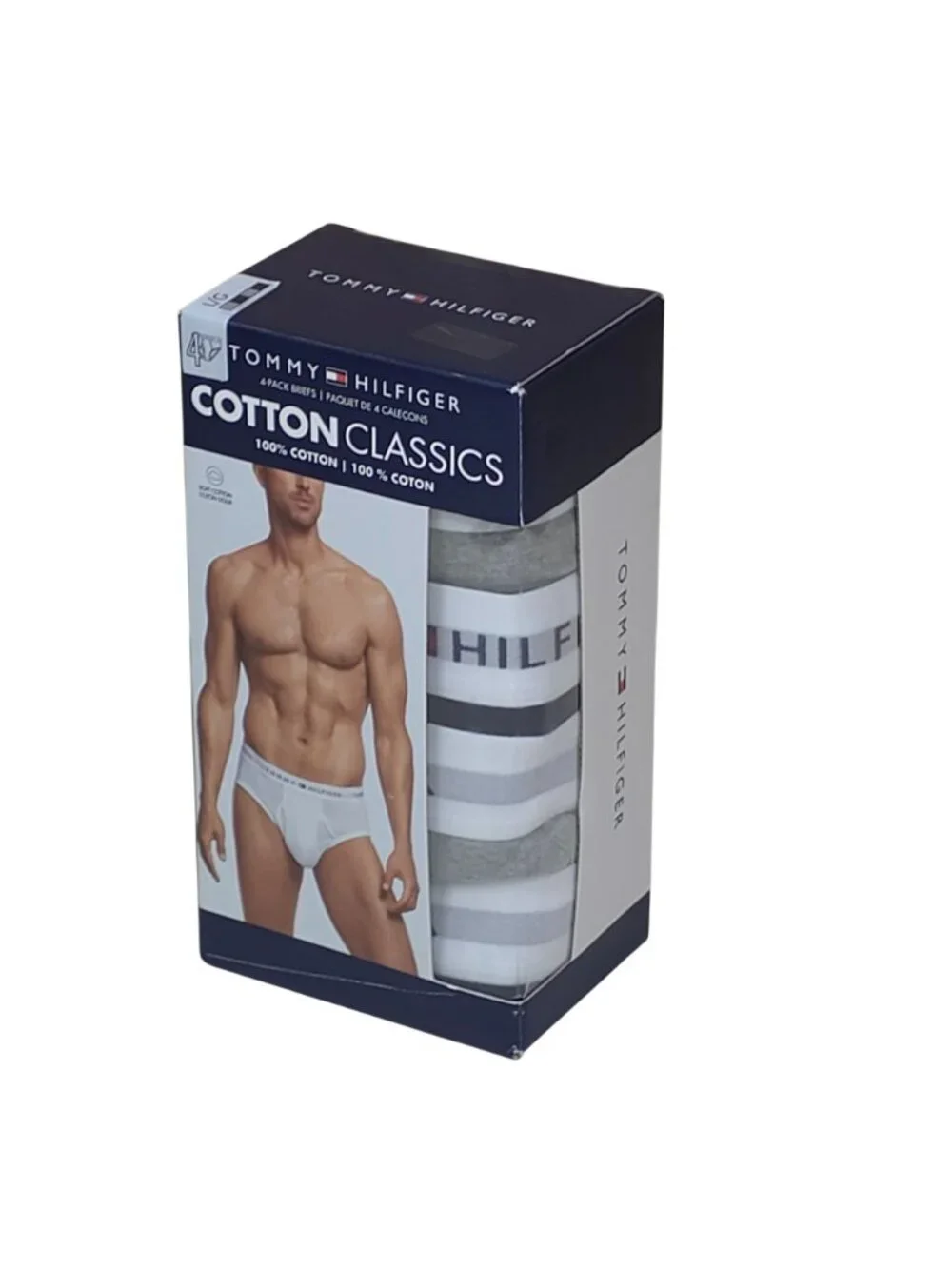 Tommy Hilfiger Men Cotton Classics Briefs 4-Pack L Soft Ribbed Fabric Black Gray